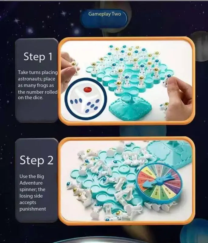 Green Kids Balance Spaceman Stacking Toy - 48 Astronaut Figures Balance Tree Game with Punishment Wheel & Dice - Parent-Child Interactive Tabletop Game for Boys Girls Ages 3-8 Wholesale Hub