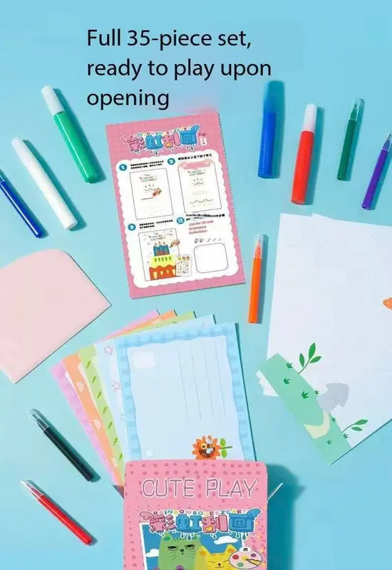 35-Piece Kids Rainbow Scratch Paper Kit - 20PCS Magic Scratch Art Cards with Postcard Back, - Pointillism Art Craft for Children 6 Years and Up Wholesale Hub