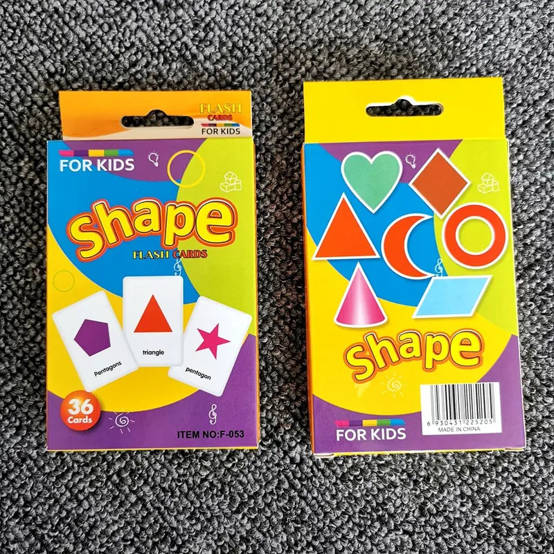 4-Set Kids Early Education Flash Cards, Montessori Cognitive Development Toys for Toddlers Ages 4+, Educational Gift for Boys Girls【Animal+Shape+Colour+Time】 Wholesale Hub
