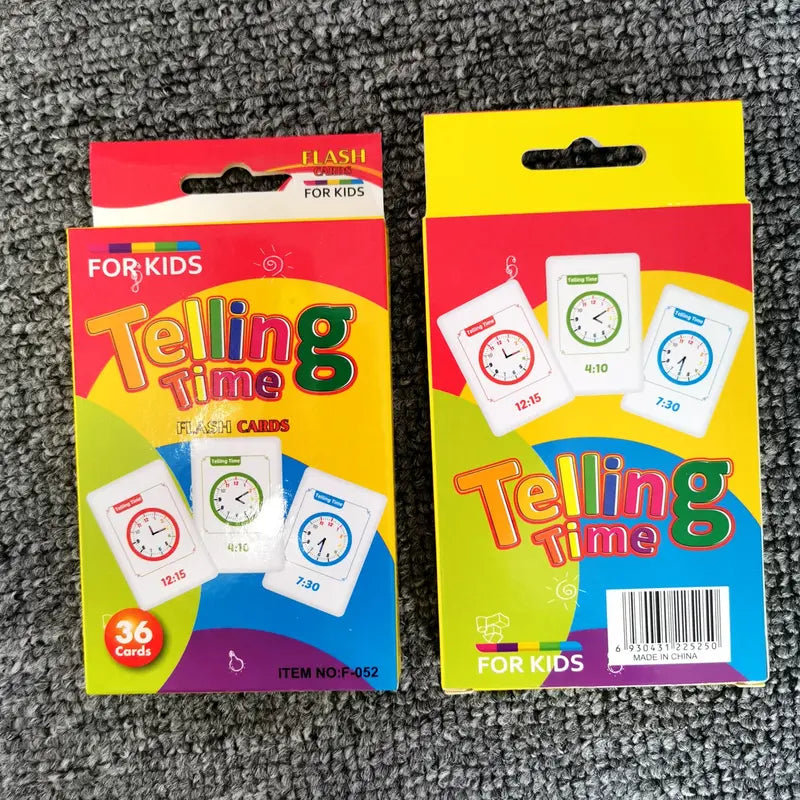 4-Set Kids Early Education Flash Cards, Montessori Cognitive Development Toys for Toddlers Ages 4+, Educational Gift for Boys Girls【Animal+Shape+Colour+Time】 Wholesale Hub