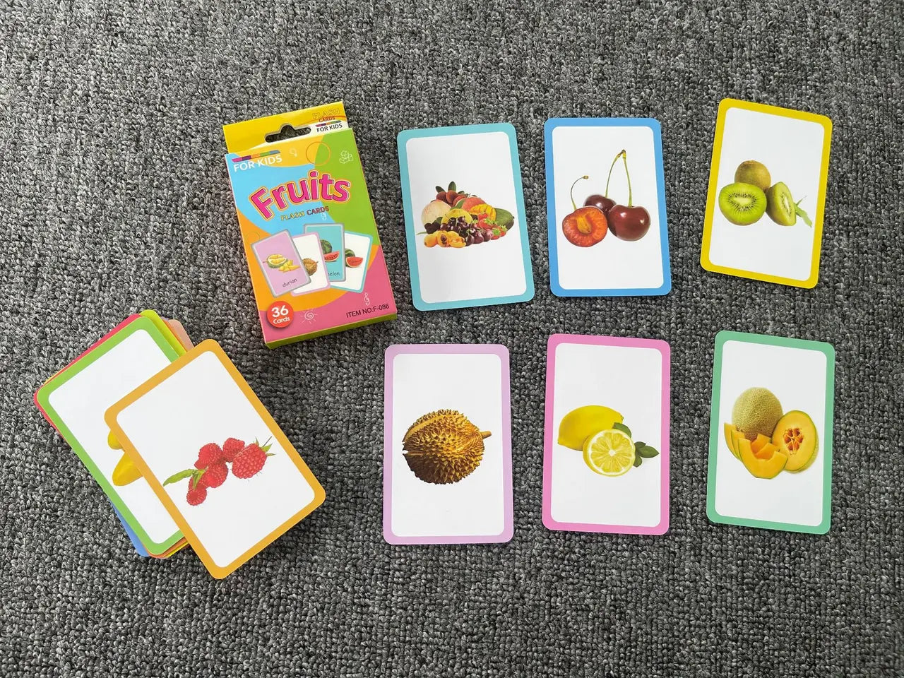 4-Set Kids Early Education Flash Cards, Montessori Cognitive Development Toys for Toddlers Ages 4+, Educational Gift for Boys Girls【Vegetables+Fruits+Colour+Body Parts】 Wholesale Hub