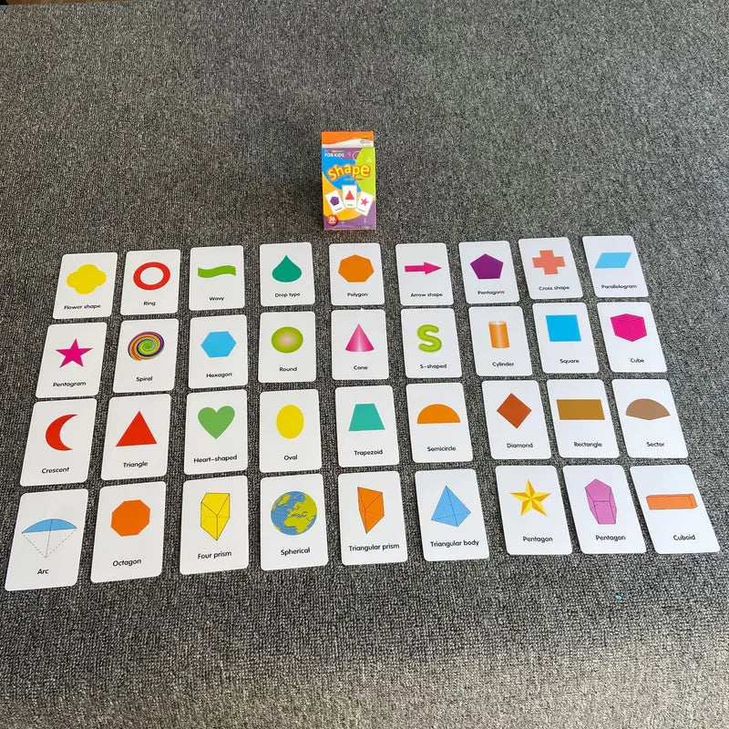 7-Set Kids Early Education Flash Cards, Montessori Cognitive Development Toys for Toddlers Ages 4+, Educational Gift for Boys Girls【Animal+Shape+Colour+Time+Vegetables+Fruits+Body Parts】 Wholesale Hub