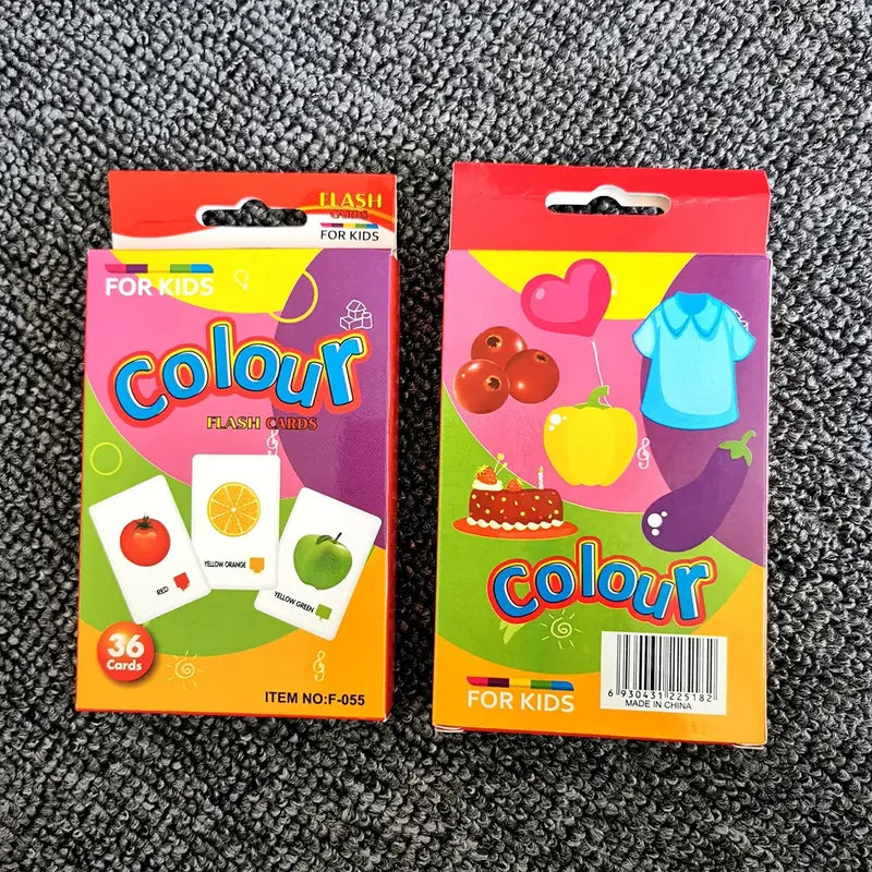 7-Set Kids Early Education Flash Cards, Montessori Cognitive Development Toys for Toddlers Ages 4+, Educational Gift for Boys Girls【Animal+Shape+Colour+Time+Vegetables+Fruits+Body Parts】 Wholesale Hub