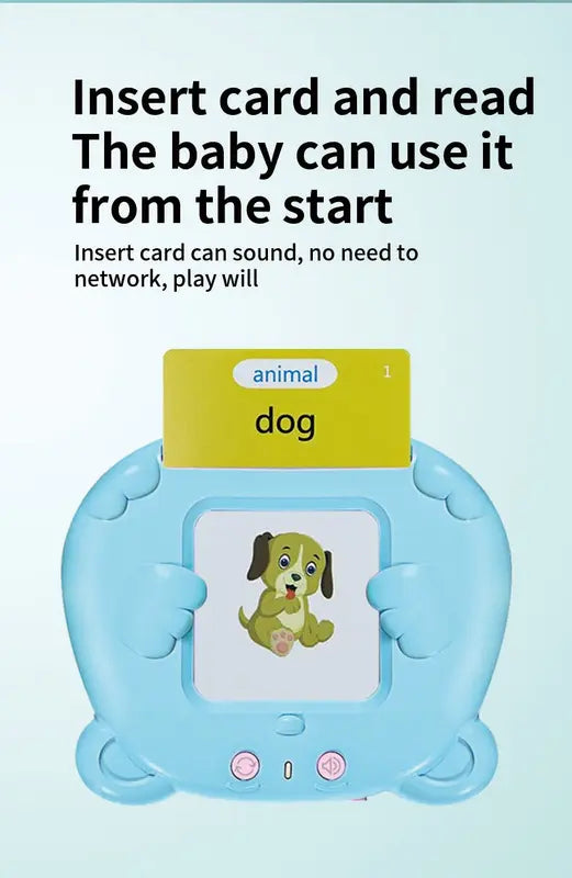 Blue Bear Talking Cards Educational Toy for Toddlers 112 Cards Audible Preschool Learning Machine Early Childhood Development Interactive Reading Cards with Rechargeable Battery ABS Material Wholesale Hub