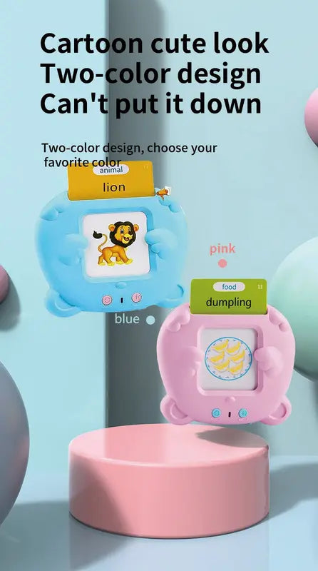 Blue Bear Talking Cards Educational Toy for Toddlers 112 Cards Audible Preschool Learning Machine Early Childhood Development Interactive Reading Cards with Rechargeable Battery ABS Material Wholesale Hub