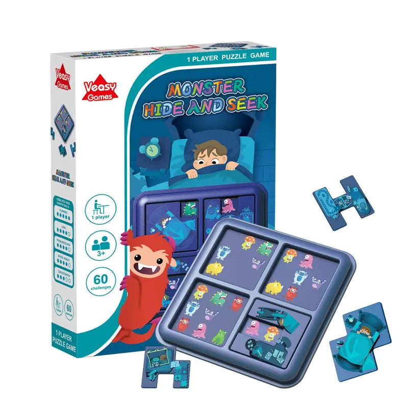 Monster Maze Puzzle Game 60 Challenges Logic Brain Teaser Parent-Child Interactive Board Game Concentration Training Plastic Material 4+ Years Educational Toy Wholesale Hub