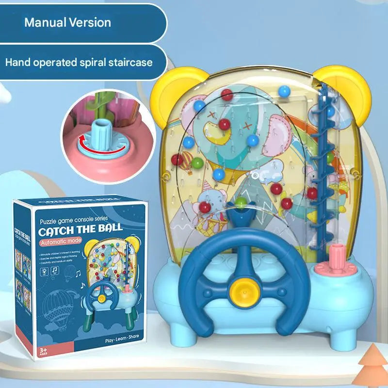 Blue Ball Catching Machine Game Kids Steering Wheel Pinball Desktop Game Hand Eye Coordination Training Parent-Child Interactive Educational Toy Concentration Focus Plastic 4+ Years Wholesale Hub