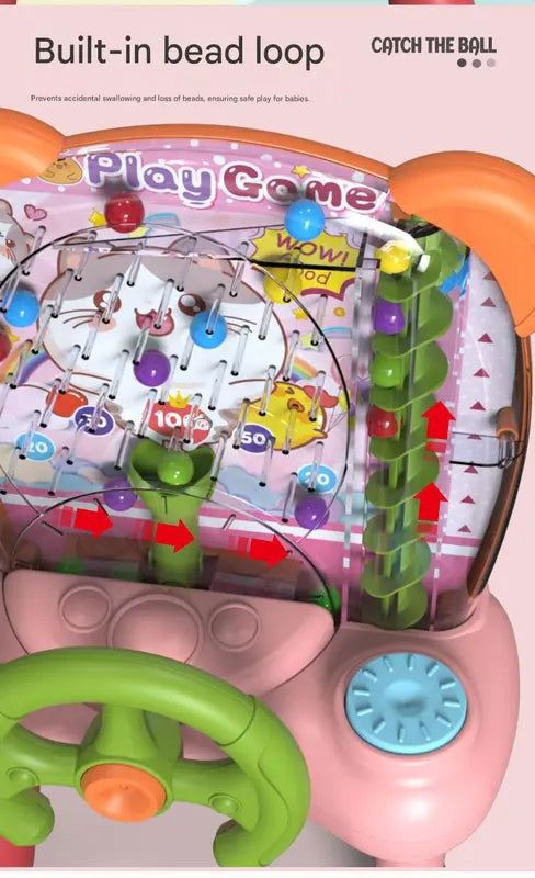 Blue Ball Catching Machine Game Kids Steering Wheel Pinball Desktop Game Hand Eye Coordination Training Parent-Child Interactive Educational Toy Concentration Focus Plastic 4+ Years Wholesale Hub