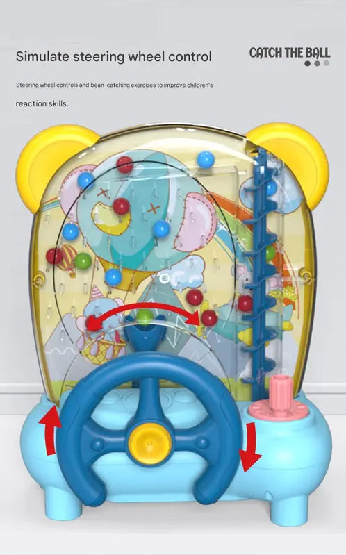 Blue Ball Catching Machine Game Kids Steering Wheel Pinball Desktop Game Hand Eye Coordination Training Parent-Child Interactive Educational Toy Concentration Focus Plastic 4+ Years Wholesale Hub