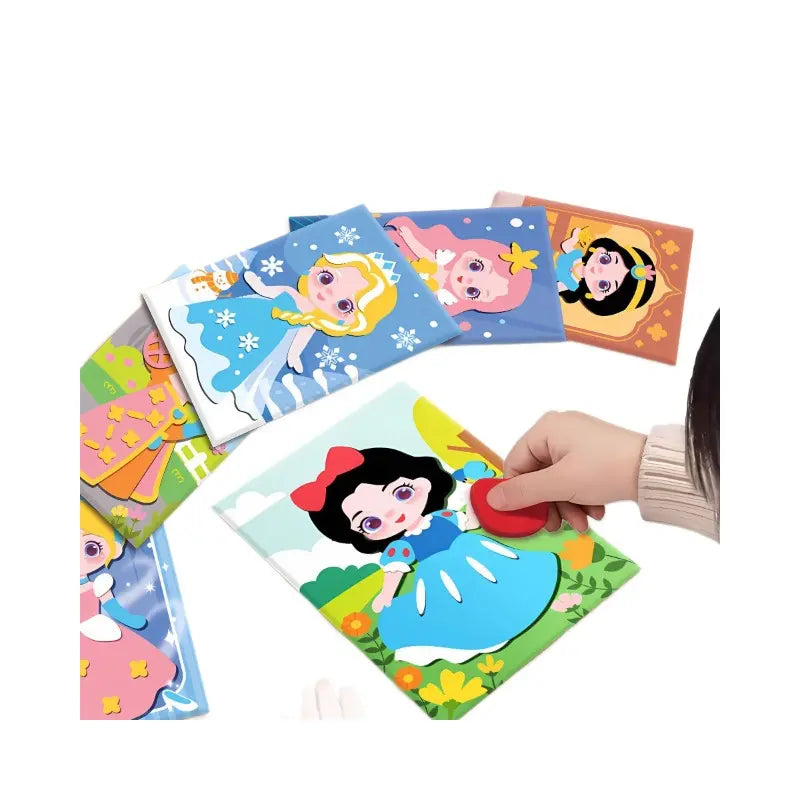3-pce Kids 3D EVA Foam Sticker Art Kit - Princess Theme DIY Craft Activity Set with 12 Designs, Self-Adhesive Pre-Cut Shapes, Creative Handmade Gift Box for Girls Ages 4+ Preschool Educational Toy【Animals+ Oceans+Birds】 Wholesale Hub