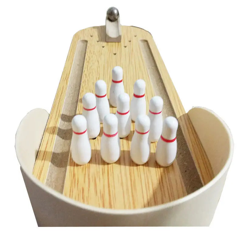 Mini Tabletop Bowling Game Set - Desktop Interactive Parent-Child Toy with Metal Ball, Hand-Eye Coordination Training, 3-6 Years Educational Gift, Home Office Stress Relief Decor Wholesale Hub