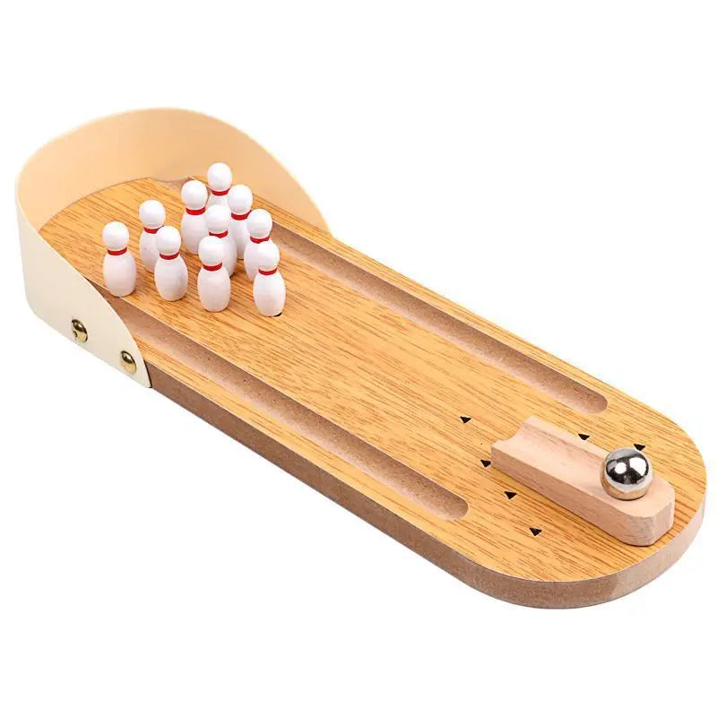 Mini Tabletop Bowling Game Set - Desktop Interactive Parent-Child Toy with Metal Ball, Hand-Eye Coordination Training, 3-6 Years Educational Gift, Home Office Stress Relief Decor Wholesale Hub