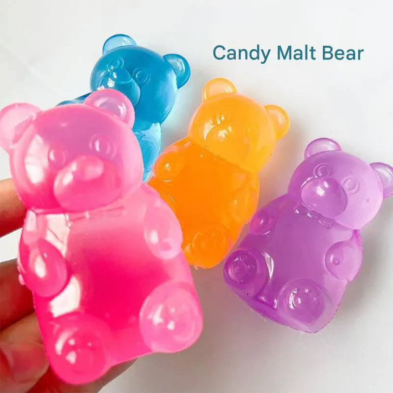 Orange Candy Gummy Bear Squishy Stress Relief Toy - Slow Rising Squeeze Fidget Toys for Kids, Soft TPR Sensory Toy for Anxiety Relief, Cute Kawaii Decompression Gift for Ages 3+ Wholesale Hub