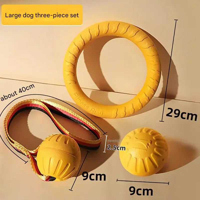 3-Piece Big Dog EVA Floating Dog Ring Toy Set – Interactive Tug-of-War Ring and Water Frisbee, durable chew and teething toy, suitable for training, teeth cleaning, and outdoor play, lightweight floating design Wholesale Hub