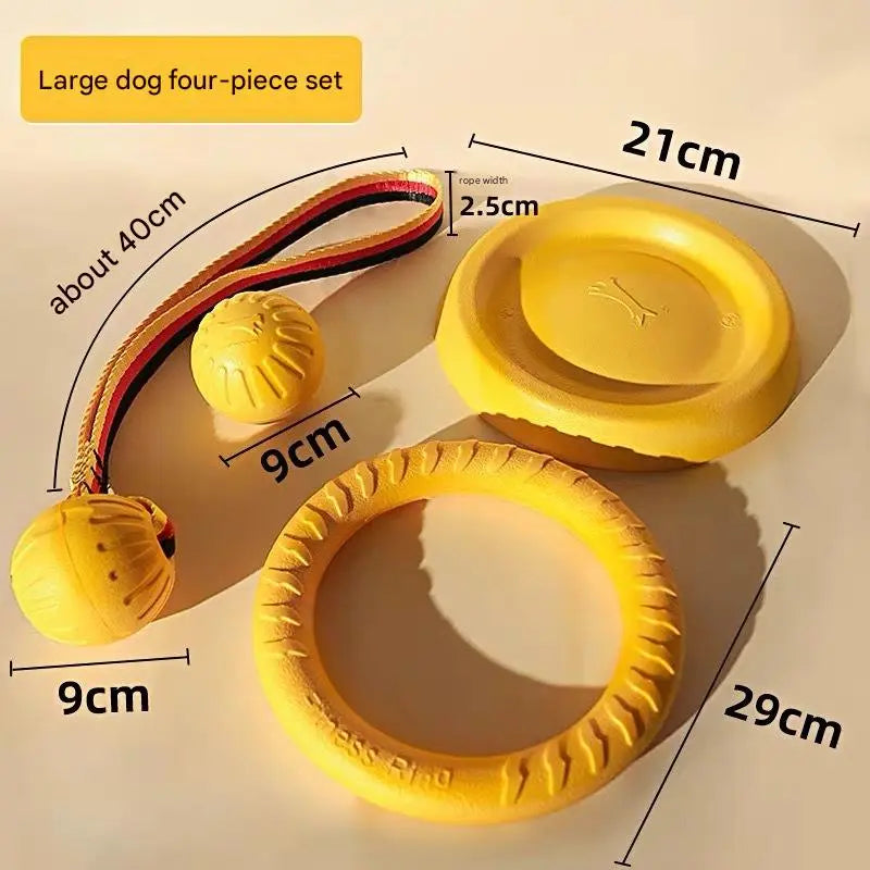 4-Piece Big Dog EVA Floating Dog Ring Toy Set – Interactive Tug-of-War Ring and Water Frisbee, durable chew and teething toy, suitable for training, teeth cleaning, and outdoor play, lightweight floating design Wholesale Hub