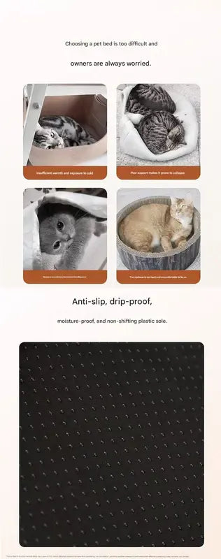 Grey L size Cat Tunnel Bed House 4-Season Universal Removable Washable U-Shaped Cat Cave with Multi-Entrance, Plush Hideaway Pet Nest with Detachable Mat for Indoor Cats, Non-Slip Bottom, Multi-Cat Friendly Wholesale Hub