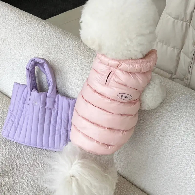 Blue S size Dog Winter Coat Quilted Puffer Jacket - Warm Cotton Padded Vest for Small Dogs, High Collar Pet Clothes for Chihuahua Yorkie Poodle Bichon Schnauzer, Lightweight Cold Weather Dog Apparel with Elastic Cuffs Wholesale Hub