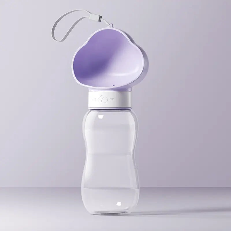 Purple 600ml Portable Dog Water Bottle - Leak-Proof Pet Travel Water Dispenser, Cloud-Shaped Drinking Bowl, Twist-to-Dispense Design, BPA-Free HIPS/PET Material for Walking Hiking Travel Wholesale Hub
