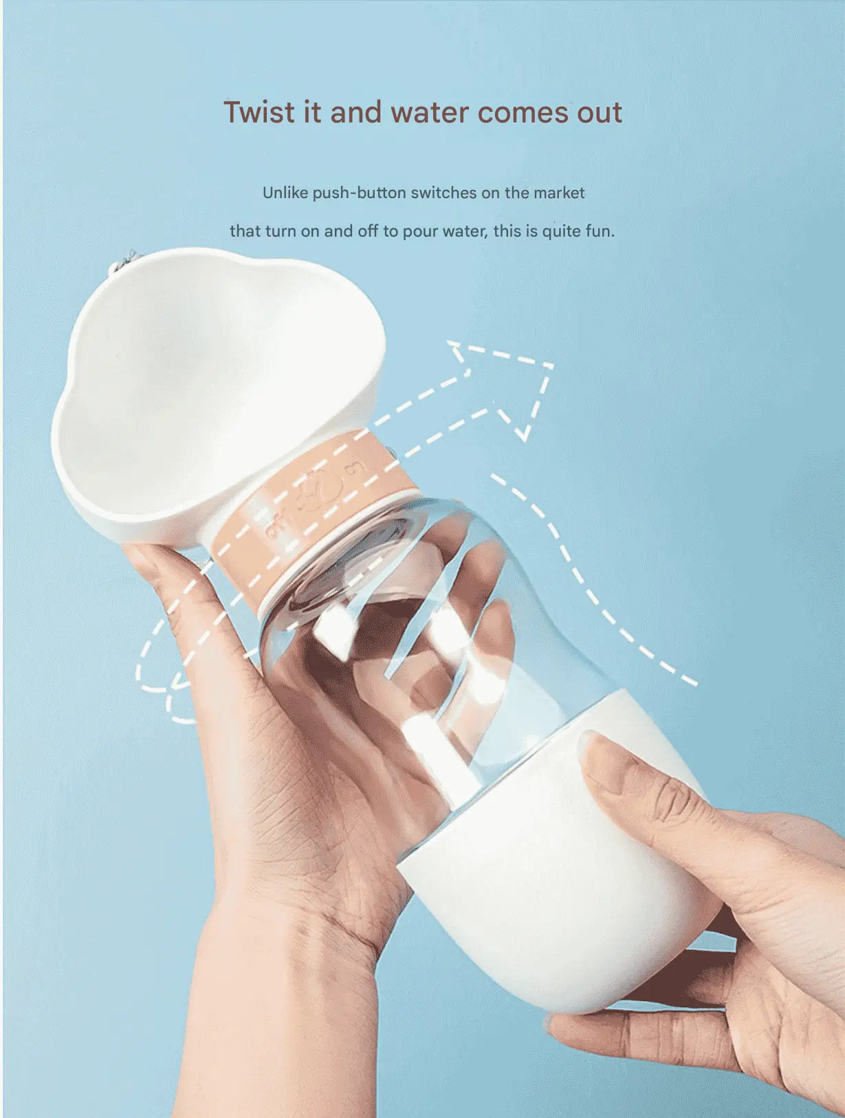 Purple 600ml Portable Dog Water Bottle - Leak-Proof Pet Travel Water Dispenser, Cloud-Shaped Drinking Bowl, Twist-to-Dispense Design, BPA-Free HIPS/PET Material for Walking Hiking Travel Wholesale Hub