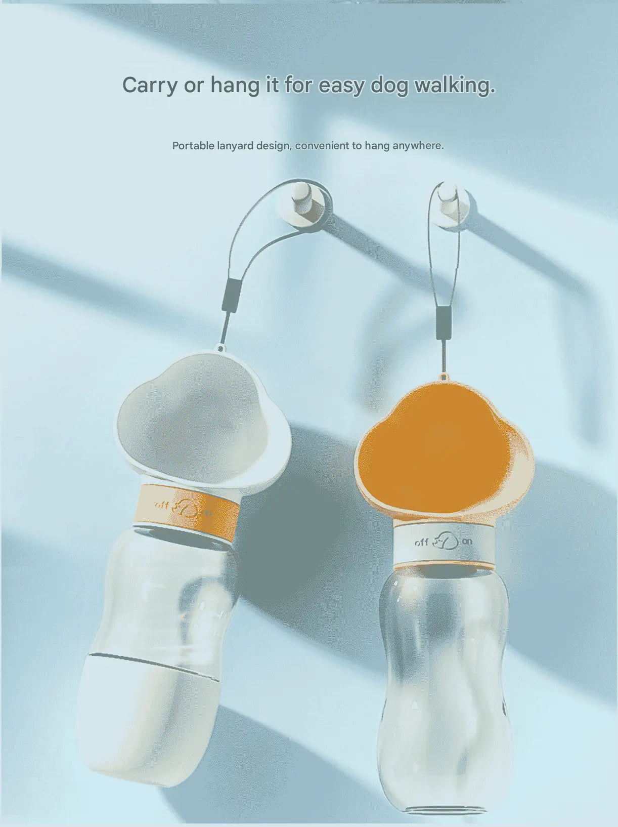 Yellow Portable Dog Water Bottle with Food Container - 2-in-1 Leak-Proof Pet Travel Water Dispenser, Cloud-Shaped Drinking Bowl, Twist-to-Dispense Design, BPA-Free HIPS/PET Material for Walking Hiking Travel Wholesale Hub