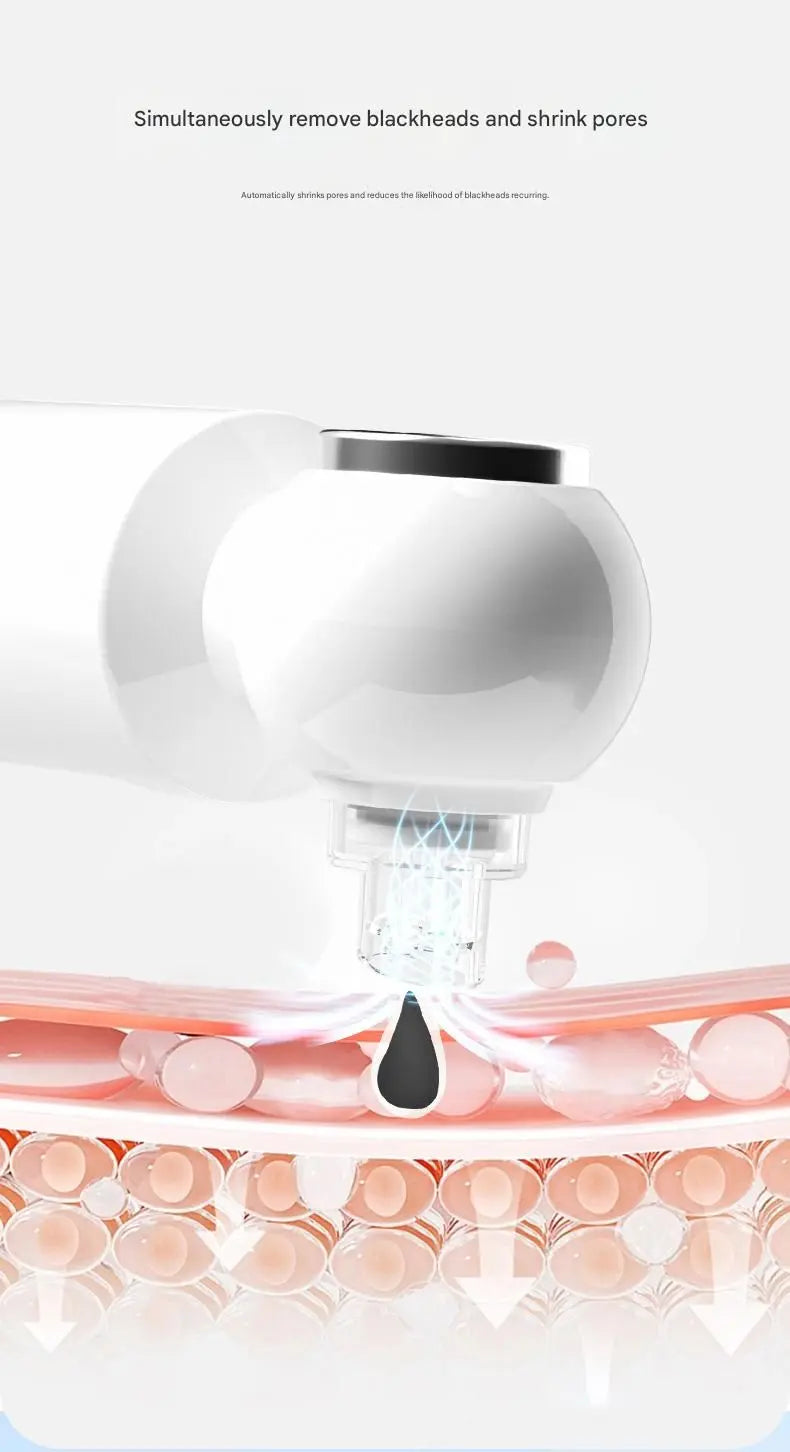 White Heated Micro-Bubble Blackhead Remover Vacuum Pore Cleaner - 46C Hot Compress Electric Water Cycle Facial Cleansing Device with 6 Suction Heads 3 Modes Wholesale Hub