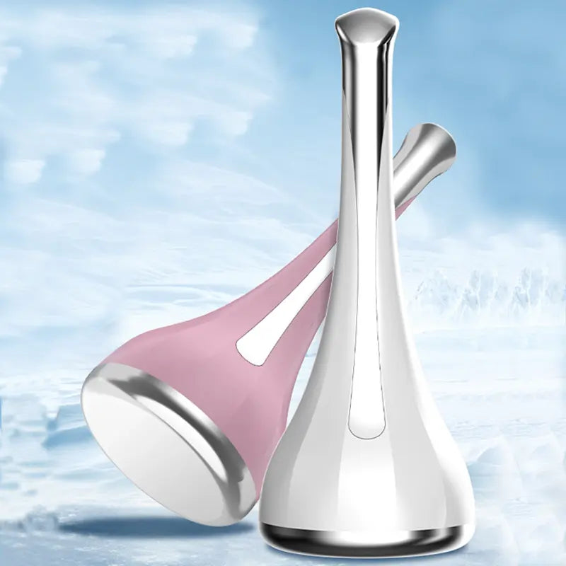 2-piece White and Pink Flat-Surface Ice Cold Therapy Facial Tool - Mini Ice Hammer Cryo Stick for Pore Shrinking Skin Soothing Sunburn Relief - Reusable ABS+PC Cooling Massager Wholesale Hub