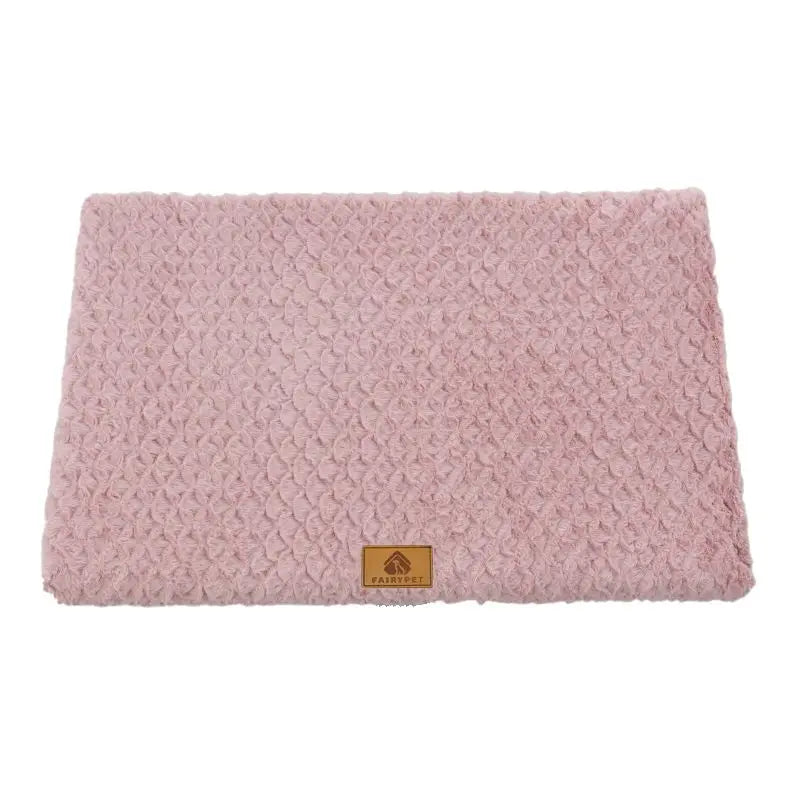 Pink S size Pet Dog Bed Mat - Plush Short Fur Cover with Wave Foam Padding - Washable Removable Cover, Non-Slip Base, Warm Winter Cushion for Dogs and Cats, Multiple Sizes Wholesale Hub