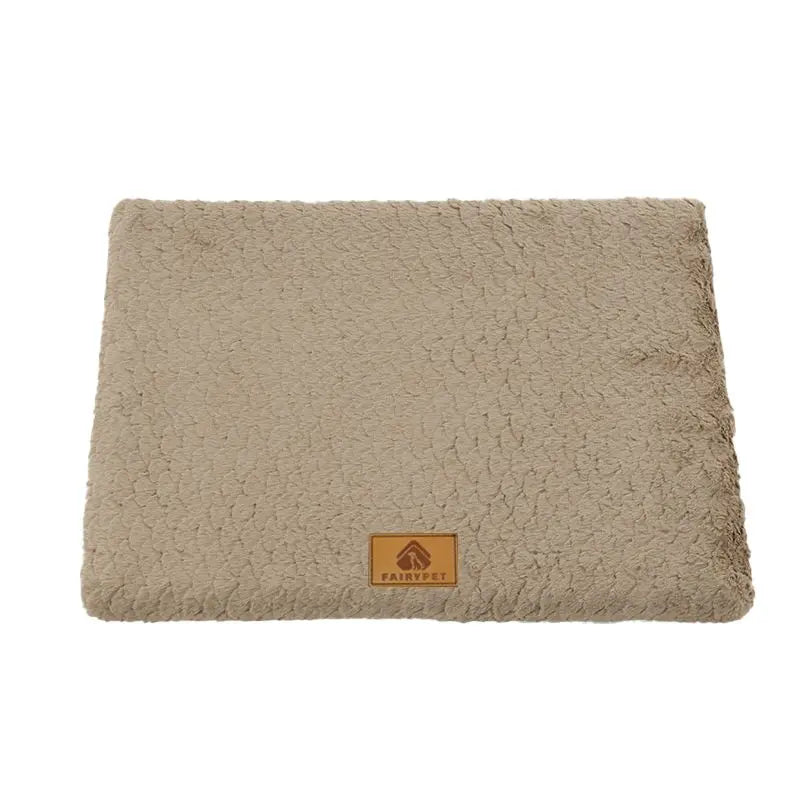 Coffee XXL size Pet Dog Bed Mat - Plush Short Fur Cover with Wave Foam Padding - Washable Removable Cover, Non-Slip Base, Warm Winter Cushion for Dogs and Cats, Multiple Sizes Wholesale Hub