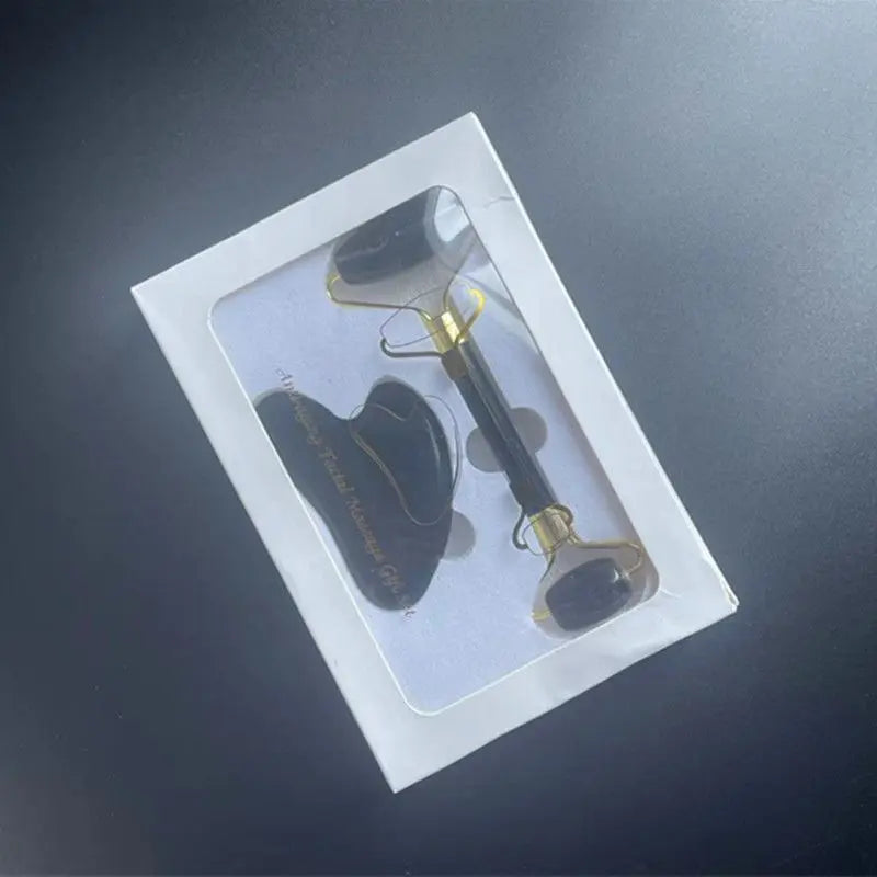 2-piece Black Natural Gua Sha Facial Tool - Hand-Polished Stone Massage Board for Face and Neck, Cooling Skincare Ritual, Easy Daily Use, Gift Ready Wholesale Hub
