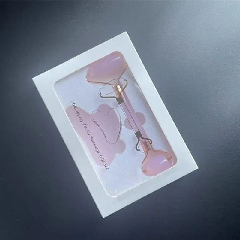 2-piece Pink Natural Gua Sha Facial Tool - Hand-Polished Stone Massage Board for Face and Neck, Cooling Skincare Ritual, Easy Daily Use, Gift Ready Wholesale Hub