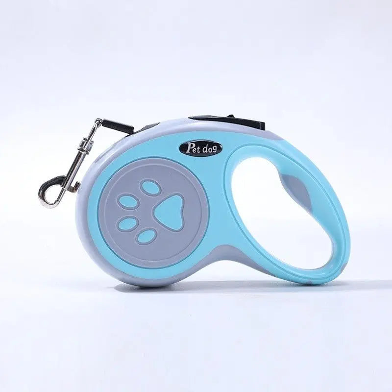 Blue Automatic Retractable Dog Leash - 5M Extendable Lead with One-Handed Brake Lock - ABS Casing, Ergonomic Grip, Tangle-Free Nylon Tape, Outdoor Walking Essential Wholesale Hub