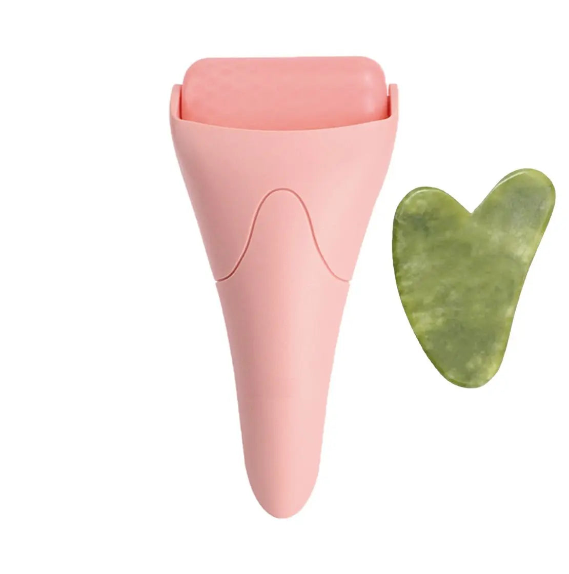 2-piece Pink Face Ice Roller with Gel Cooling Head and Gua Sha Board- Reusable PP and Gel Cold Massage Tool for De-Puffing, Soothing, and Refreshing Skin, Easy to Freeze, Comfortable Grip, Daily Skincare Essential Wholesale Hub
