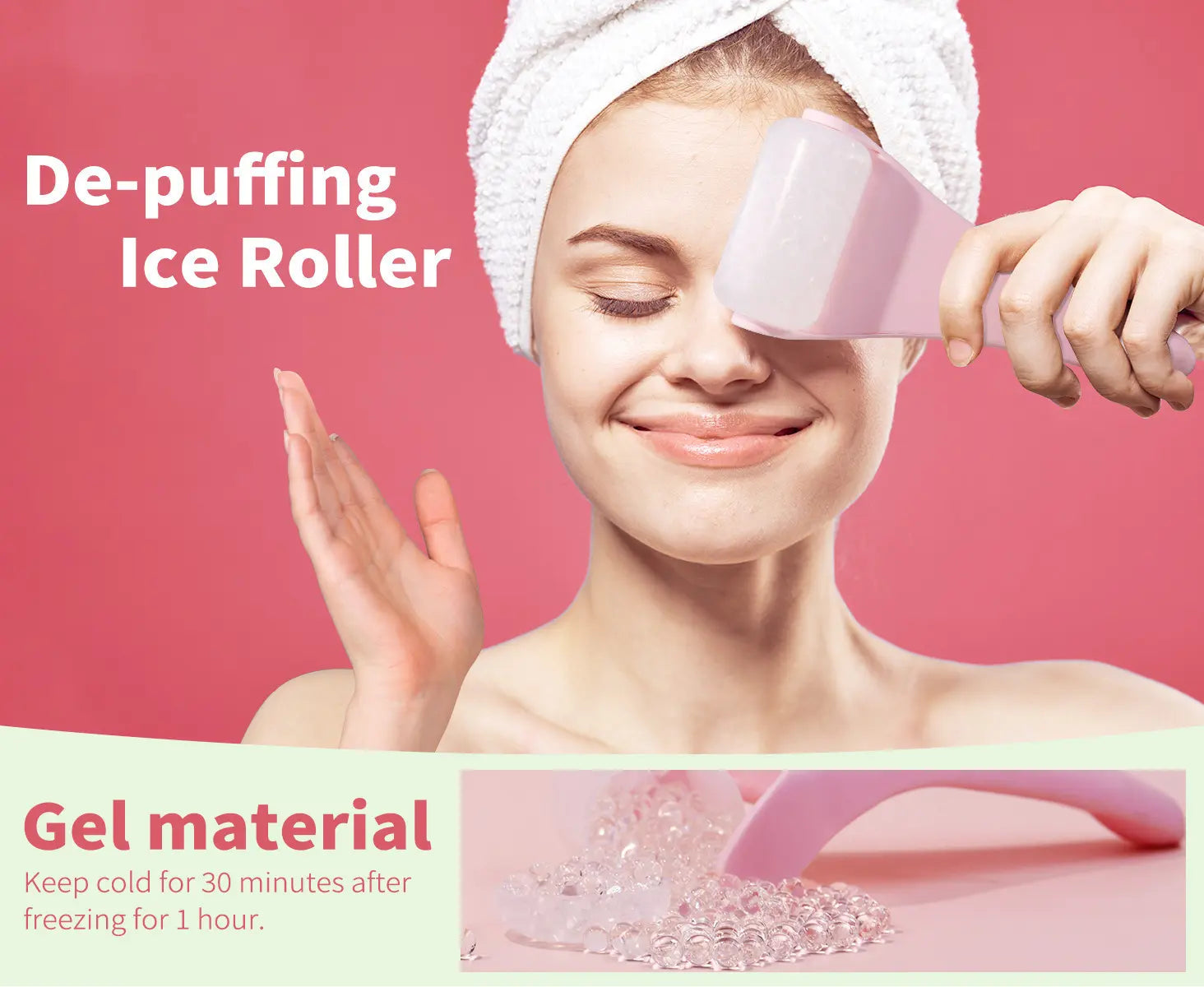 2-piece Light Blue Face Ice Roller with Gel Cooling Head and Gua Sha Board- Reusable PP and Gel Cold Massage Tool for De-Puffing, Soothing, and Refreshing Skin, Easy to Freeze, Comfortable Grip, Daily Skincare Essential Wholesale Hub