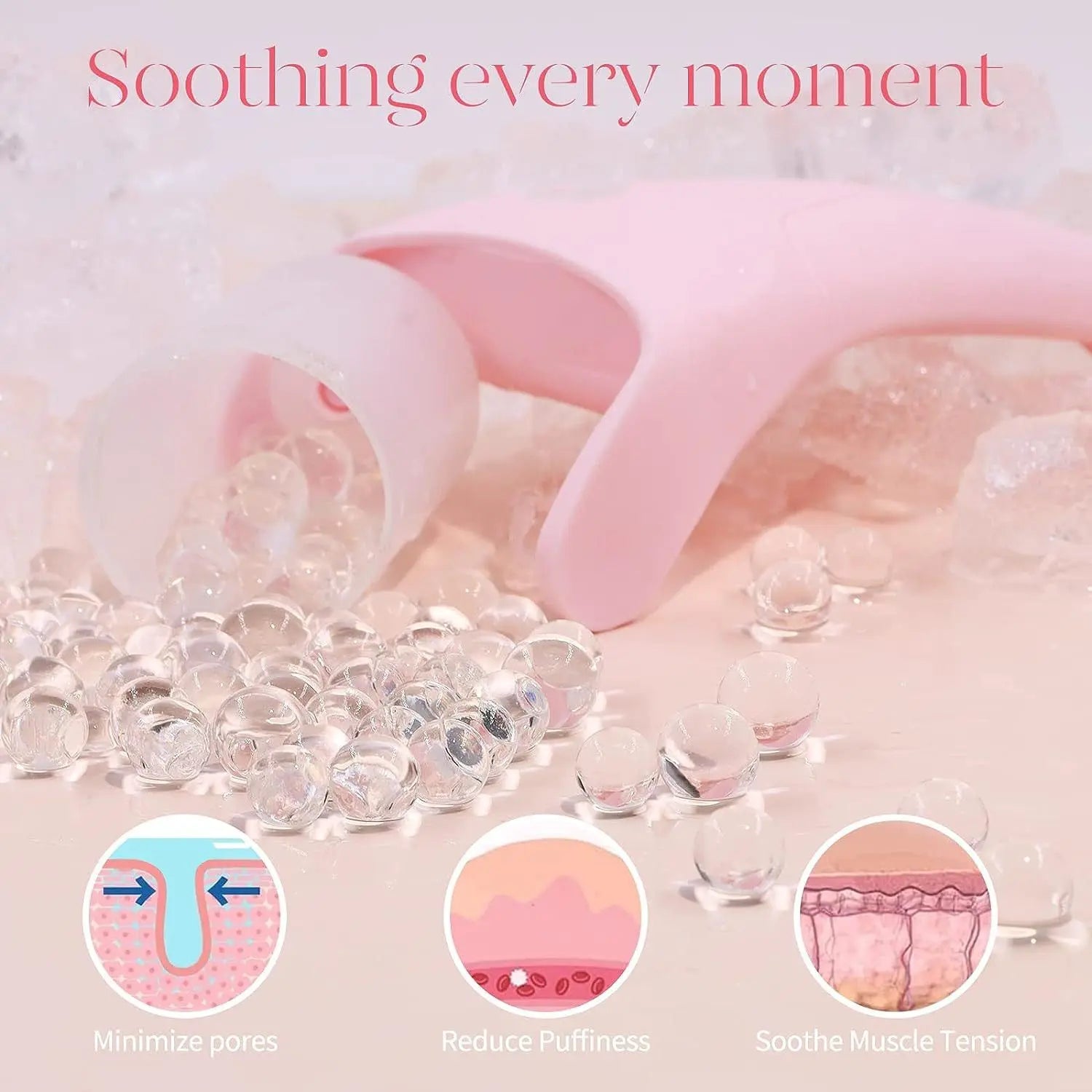 2-piece Light Blue Face Ice Roller with Gel Cooling Head and Gua Sha Board- Reusable PP and Gel Cold Massage Tool for De-Puffing, Soothing, and Refreshing Skin, Easy to Freeze, Comfortable Grip, Daily Skincare Essential Wholesale Hub