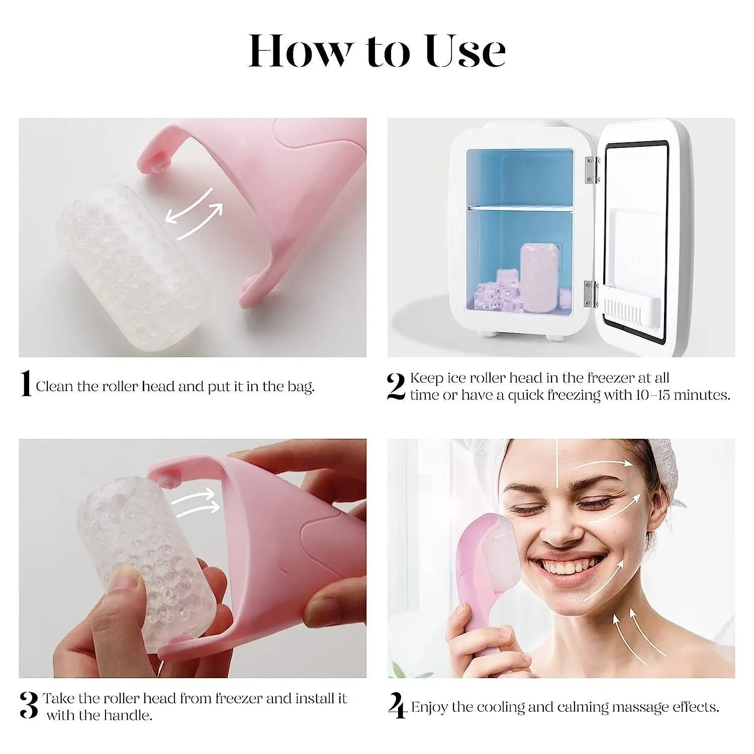 2-piece Light Blue Face Ice Roller with Gel Cooling Head and Gua Sha Board- Reusable PP and Gel Cold Massage Tool for De-Puffing, Soothing, and Refreshing Skin, Easy to Freeze, Comfortable Grip, Daily Skincare Essential Wholesale Hub