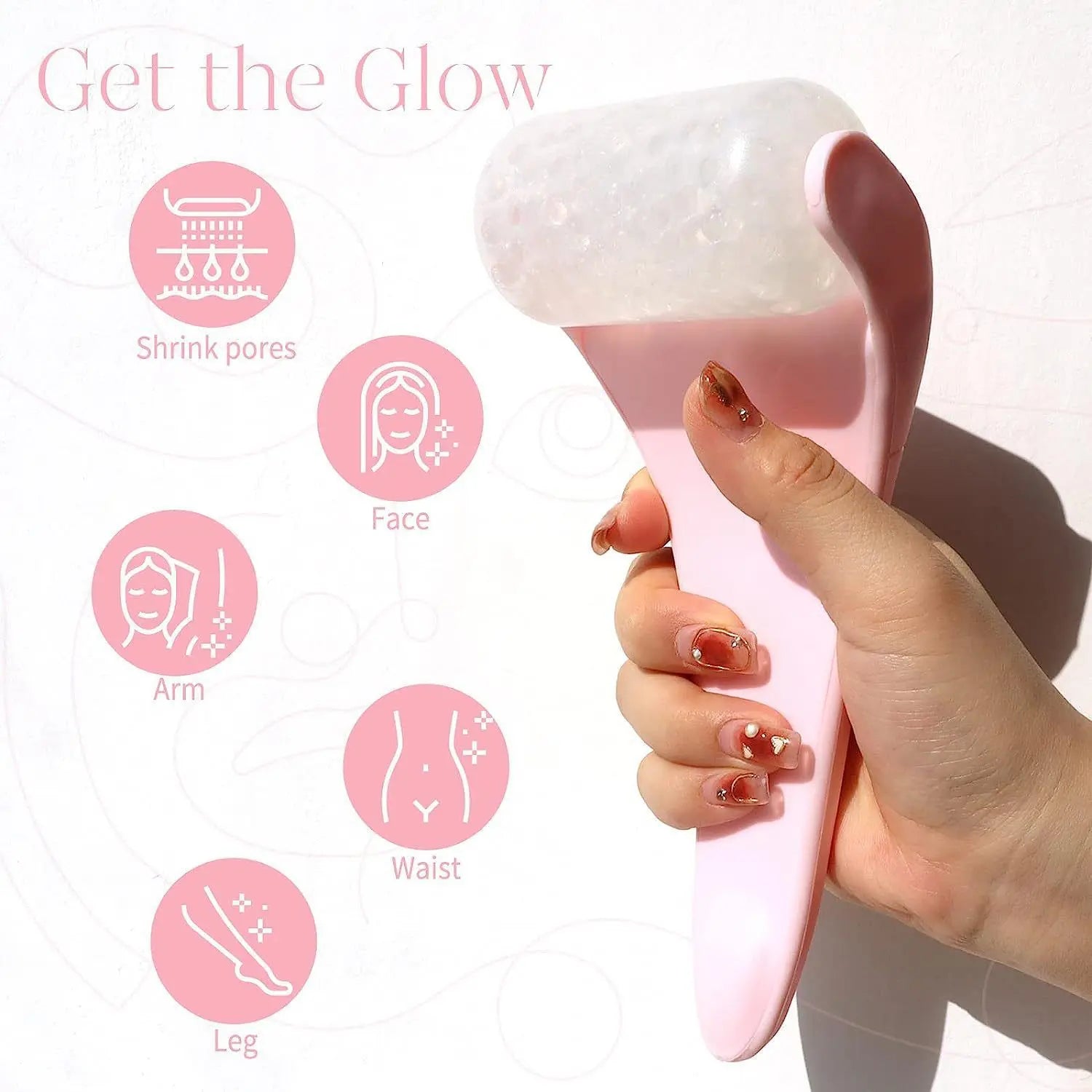 2-piece Light Blue Face Ice Roller with Gel Cooling Head and Gua Sha Board- Reusable PP and Gel Cold Massage Tool for De-Puffing, Soothing, and Refreshing Skin, Easy to Freeze, Comfortable Grip, Daily Skincare Essential Wholesale Hub