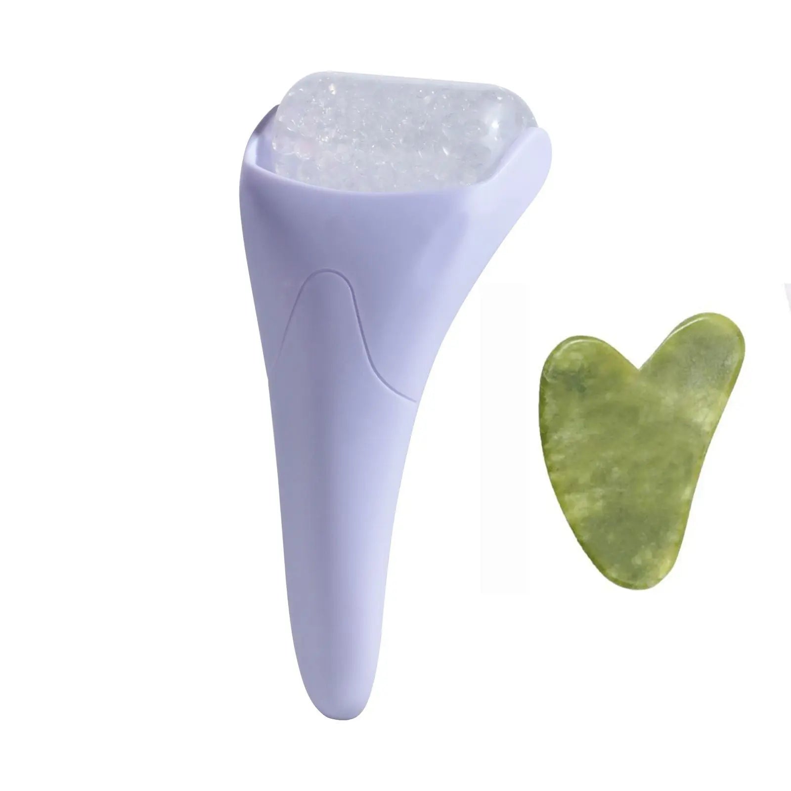 2-piece Purple Face Ice Roller with Gel Cooling Head and Gua Sha Board- Reusable PP and Gel Cold Massage Tool for De-Puffing, Soothing, and Refreshing Skin, Easy to Freeze, Comfortable Grip, Daily Skincare Essential Wholesale Hub