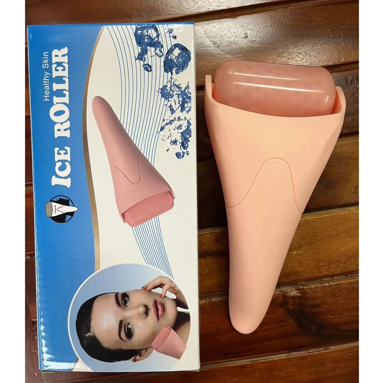 Pink Face Ice Roller with Gel Cooling Head- Reusable PP and Gel Cold Massage Tool for De-Puffing, Soothing, and Refreshing Skin, Easy to Freeze, Comfortable Grip, Daily Skincare Essential Wholesale Hub