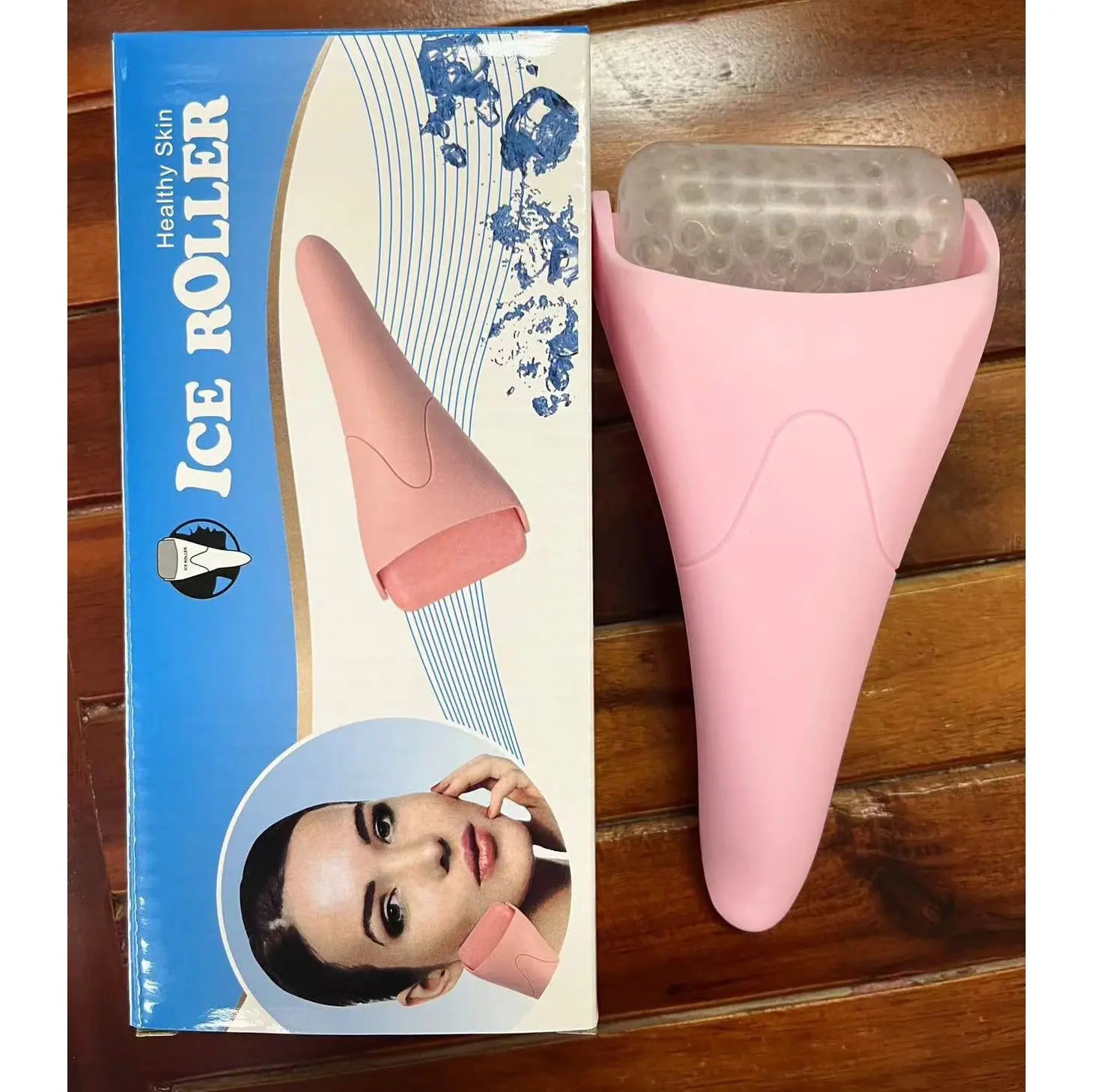 Light Pink Face Ice Roller with Gel Cooling Head- Reusable PP and Gel Cold Massage Tool for De-Puffing, Soothing, and Refreshing Skin, Easy to Freeze, Comfortable Grip, Daily Skincare Essential Wholesale Hub
