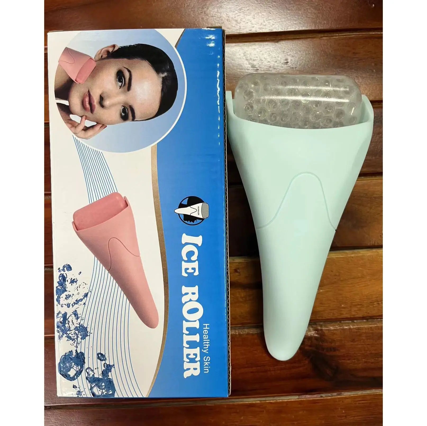 Light Blue Face Ice Roller with Gel Cooling Head- Reusable PP and Gel Cold Massage Tool for De-Puffing, Soothing, and Refreshing Skin, Easy to Freeze, Comfortable Grip, Daily Skincare Essential Wholesale Hub
