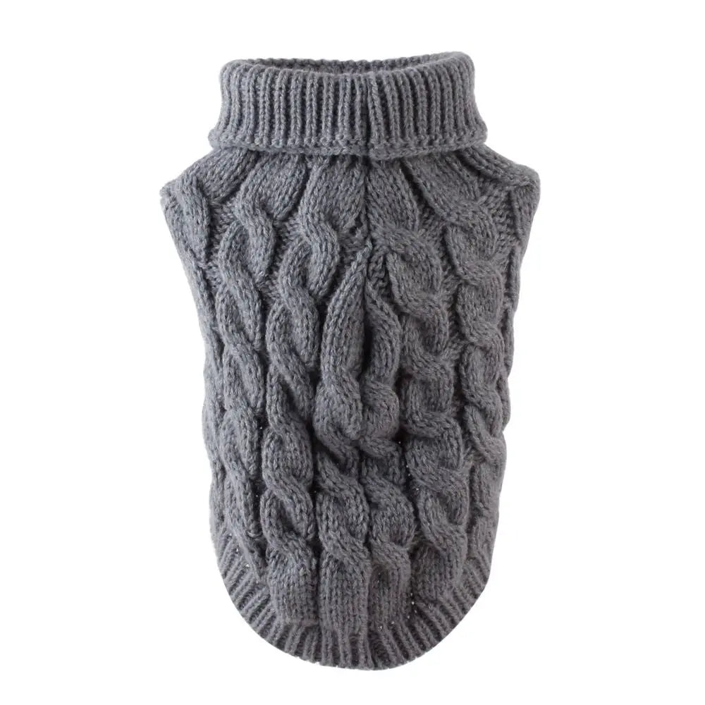 Red L size Cosy Cable Knit Dog Jumper - Warm Winter Pet Clothing, Soft High Neck Design, Small to Medium Dogs, Easy Wear Pullover Style, Ideal for Chilly Evenings and Outdoor Walks Wholesale Hub