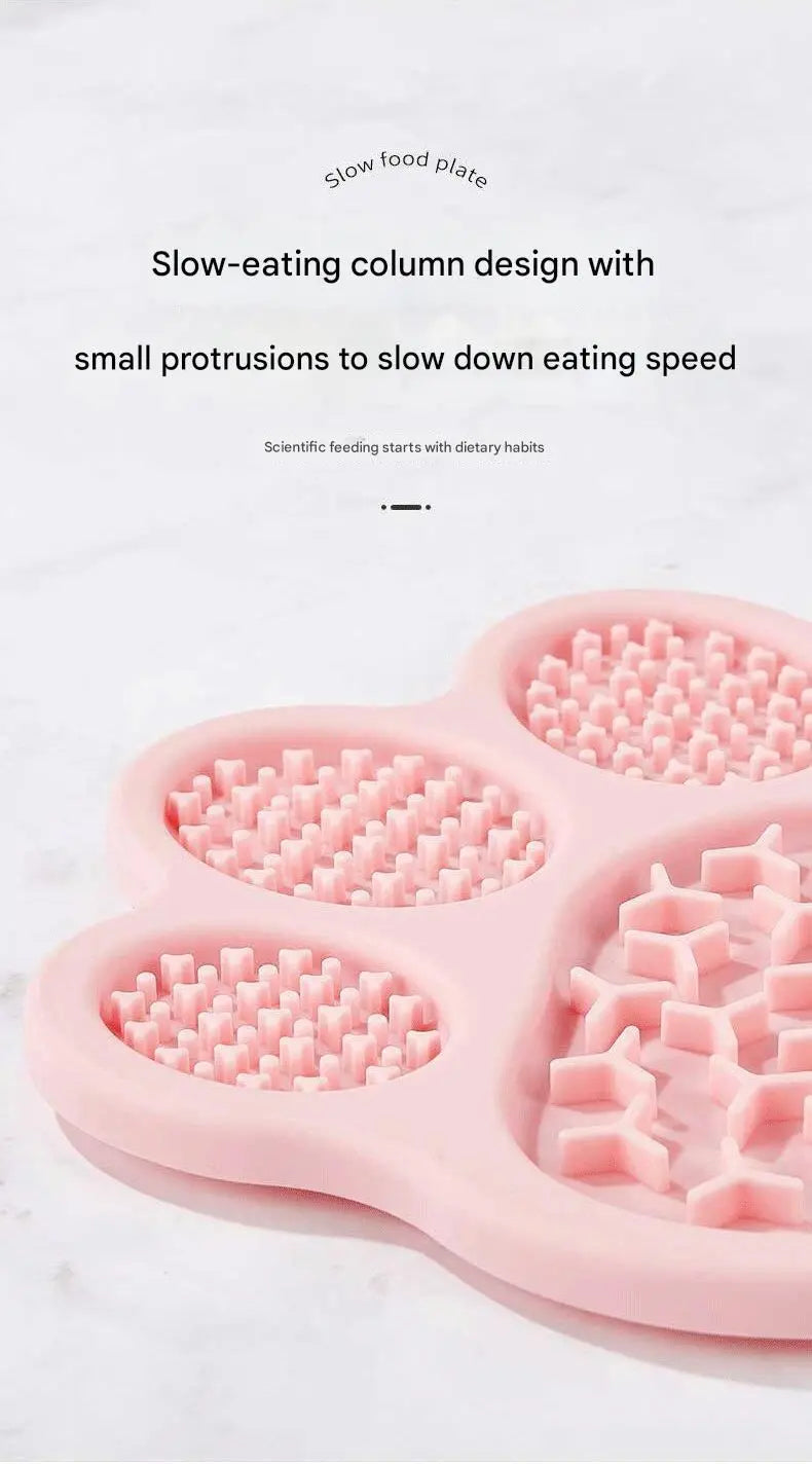 Light Yellow Silicone Slow Feeder Lick Mat for Dogs and Cats - Paw Shaped Non Slip Pet Bowl with Suction Cups - BPA Free, Dishwasher Safe, Freezer Safe, Anxiety Relief, Easy Clean, 20x17cm - Pink, Brown, Yellow Wholesale Hub