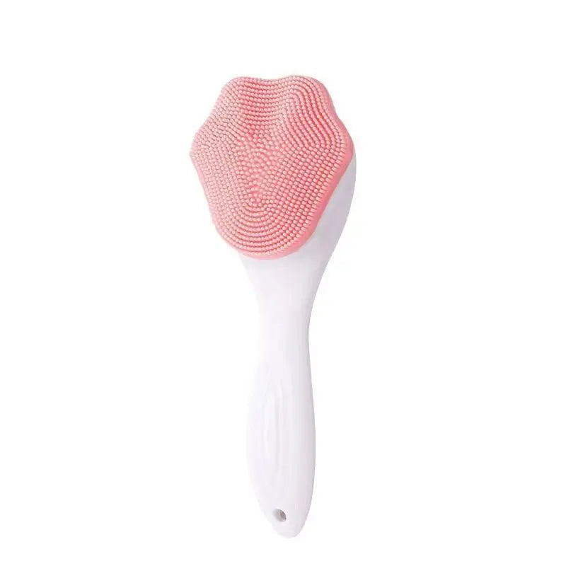 Pink Silicone Cat Paw Face Brush - Long Handle Manual Facial Cleanser for Deep Pore Cleaning, Exfoliating & Massaging - Soft Bristles for Blackhead Removal, Gentle on Skin, Travel Friendly Wholesale Hub