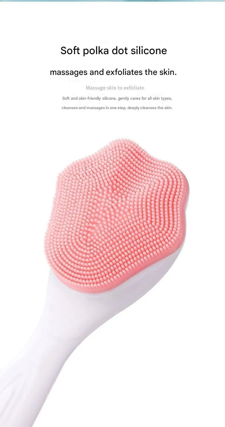Green Silicone Cat Paw Face Brush - Long Handle Manual Facial Cleanser for Deep Pore Cleaning, Exfoliating & Massaging - Soft Bristles for Blackhead Removal, Gentle on Skin, Travel Friendly Wholesale Hub