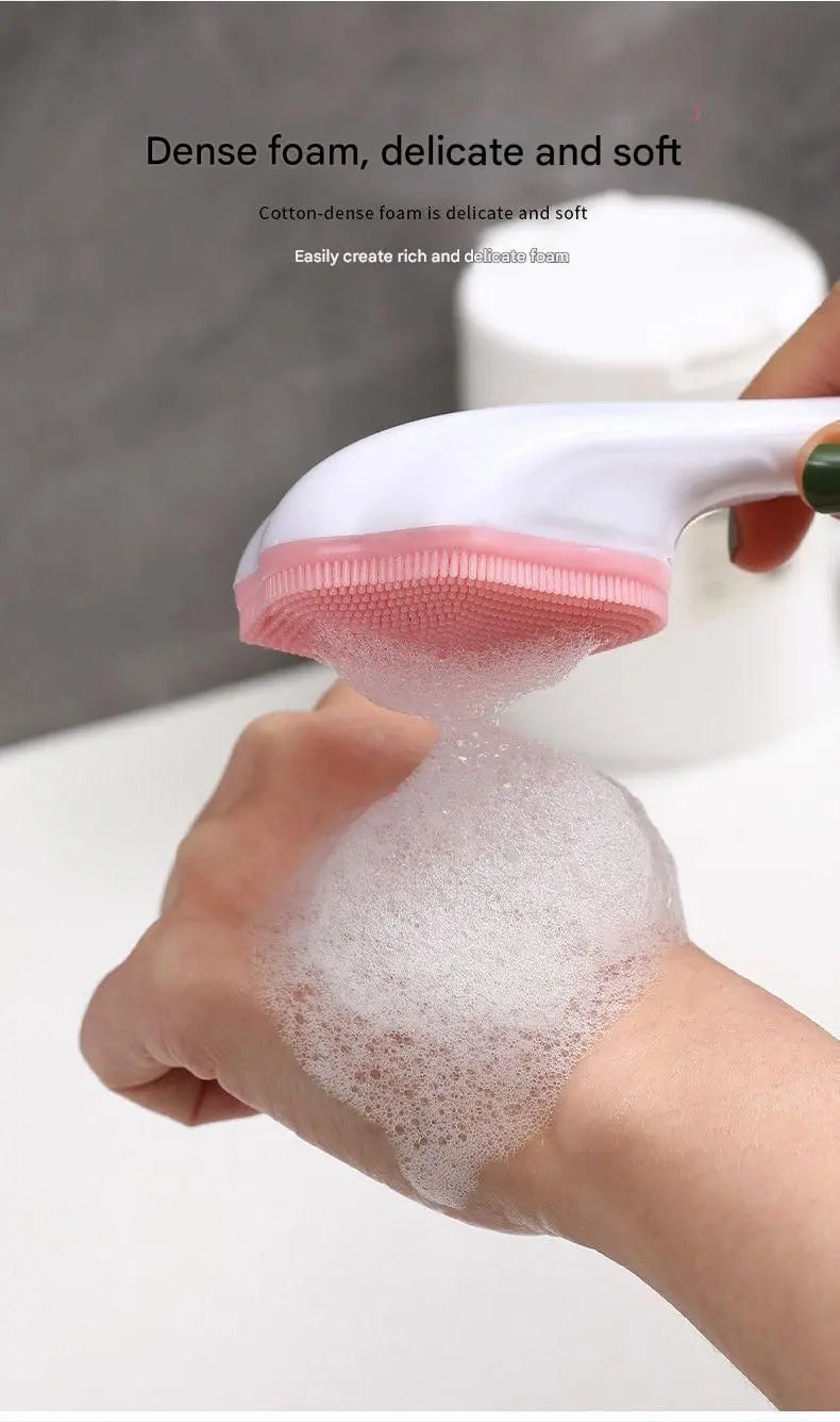 Green Silicone Cat Paw Face Brush - Long Handle Manual Facial Cleanser for Deep Pore Cleaning, Exfoliating & Massaging - Soft Bristles for Blackhead Removal, Gentle on Skin, Travel Friendly Wholesale Hub