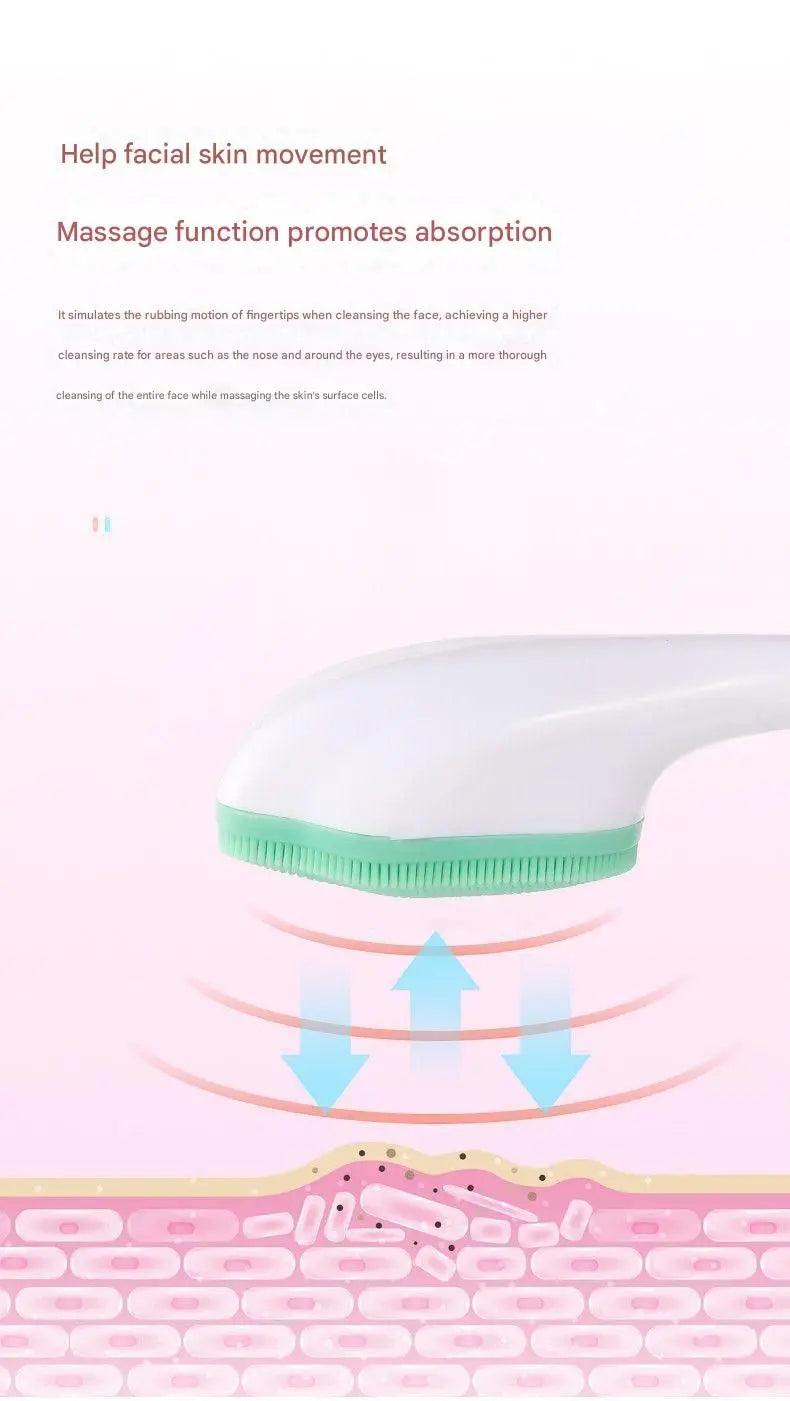 Green Silicone Cat Paw Face Brush - Long Handle Manual Facial Cleanser for Deep Pore Cleaning, Exfoliating & Massaging - Soft Bristles for Blackhead Removal, Gentle on Skin, Travel Friendly Wholesale Hub