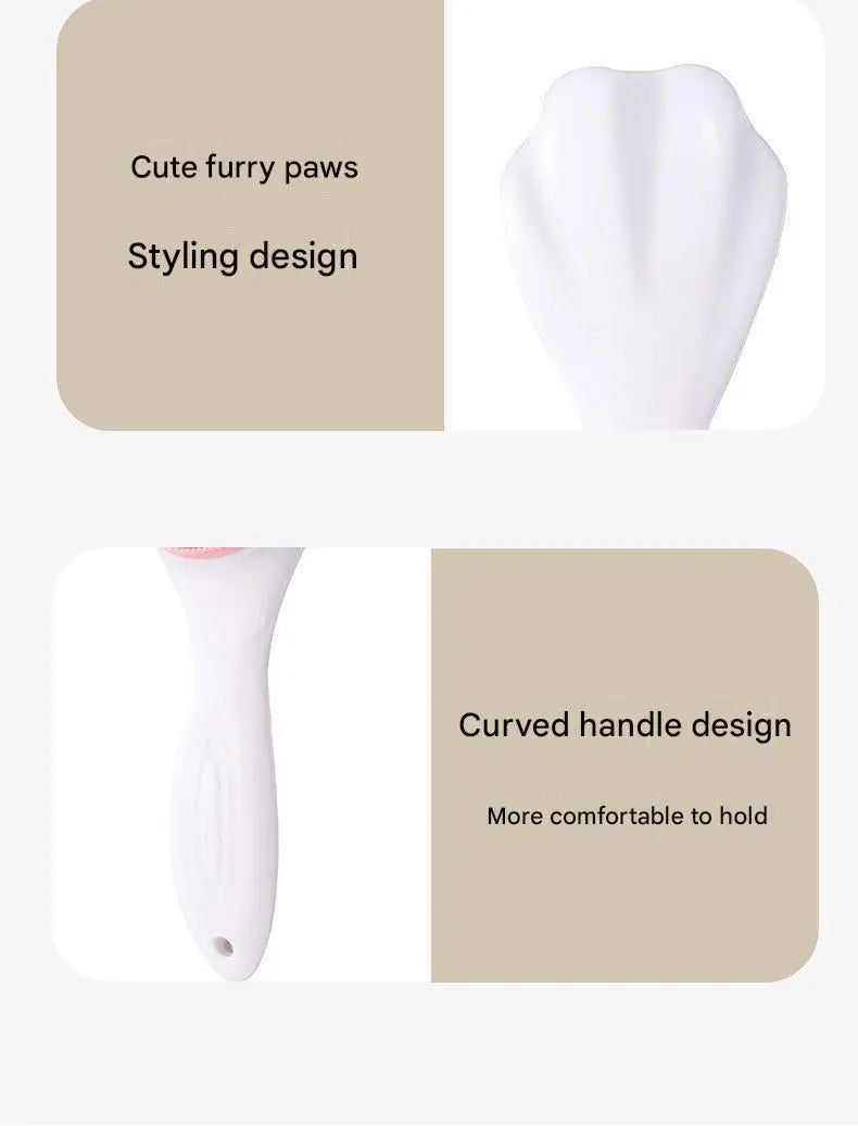 Green Silicone Cat Paw Face Brush - Long Handle Manual Facial Cleanser for Deep Pore Cleaning, Exfoliating & Massaging - Soft Bristles for Blackhead Removal, Gentle on Skin, Travel Friendly Wholesale Hub