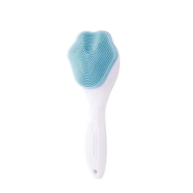 Blue Silicone Cat Paw Face Brush - Long Handle Manual Facial Cleanser for Deep Pore Cleaning, Exfoliating & Massaging - Soft Bristles for Blackhead Removal, Gentle on Skin, Travel Friendly Wholesale Hub