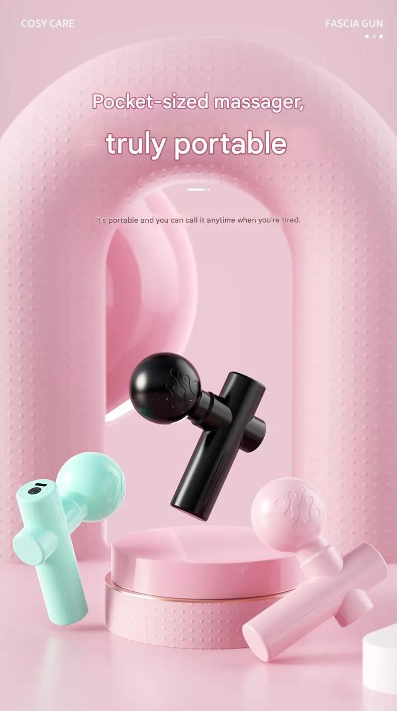 Black Mini Massage Gun - Pocket-Sized Deep Tissue Percussion Massager with 4 Speeds, 7mm Amplitude, 12KG Force, USB-C Rechargeable - Ultra Quiet, 68.7g Lightweight for Muscle Recovery, Travel, Office Wholesale Hub