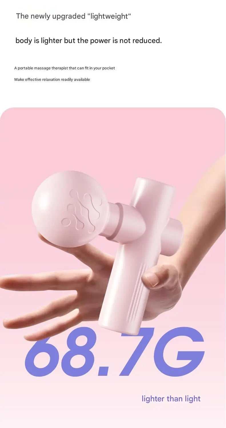 Black Mini Massage Gun - Pocket-Sized Deep Tissue Percussion Massager with 4 Speeds, 7mm Amplitude, 12KG Force, USB-C Rechargeable - Ultra Quiet, 68.7g Lightweight for Muscle Recovery, Travel, Office Wholesale Hub